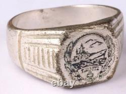 Ww 2 German Kriegsmarine Battleship Tirpitz Iron Cross Ring / Drgm Proof Marked