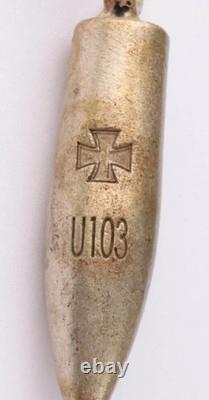 Ww 2 German Kriegsmarine U-103 Iron Cross Bullet Pendant