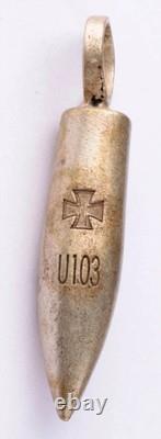 Ww 2 German Kriegsmarine U-103 Iron Cross Bullet Pendant