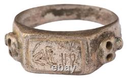 Ww 2 German Kriegsmarine U-124 Frog Conning Tower Emblem Silver/pl'd Bronze Ring