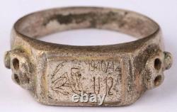 Ww 2 German Kriegsmarine U-124 Frog Conning Tower Emblem Silver/pl'd Bronze Ring