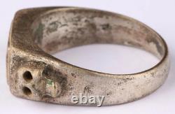 Ww 2 German Kriegsmarine U-124 Frog Conning Tower Emblem Silver/pl'd Bronze Ring