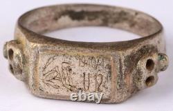 Ww 2 German Kriegsmarine U-124 Frog Conning Tower Emblem Silver/pl'd Bronze Ring