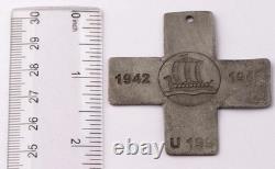 Ww 2 German Kriegsmarine U-199 Viking Ship Conning Tower Emblem Cross Pendant