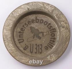 Ww 2 German Kriegsmarine U-313 Devil On Torpedo Conning Tower Emblem Ash Tray