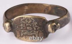 Ww 2 German Kriegsmarine U-518 Tiger Biting Torpedo Conning Tower Emblem Ring
