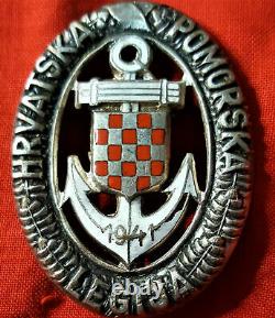 Ww2 Croatian Naval Legion Qualification Badge Medal Ndh-german Kriegsmarine