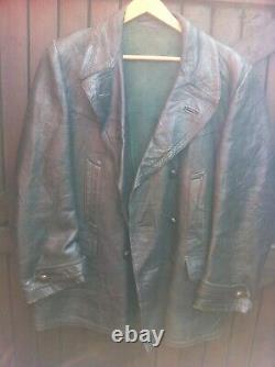 Ww2 GERMAN black leather jacket Kriegsmarine or Panzer. Size 40 to 44