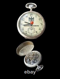 Ww2 German Kriegsmarine Hamburg 1941 Silver 0.800 Militray Watch Rare