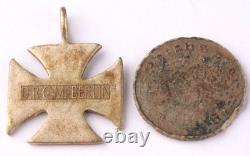 Ww2 German Kriegsmarine U-197 Uboat Clasp Iron Cross Pendant/km Coin Berlin Drgm
