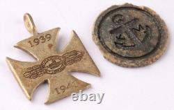 Ww2 German Kriegsmarine U-197 Uboat Clasp Iron Cross Pendant/km Coin Berlin Drgm