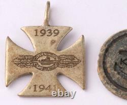Ww2 German Kriegsmarine U-197 Uboat Clasp Iron Cross Pendant/km Coin Berlin Drgm