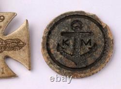 Ww2 German Kriegsmarine U-197 Uboat Clasp Iron Cross Pendant/km Coin Berlin Drgm