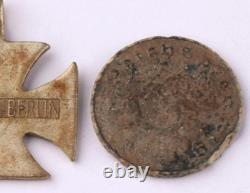 Ww2 German Kriegsmarine U-197 Uboat Clasp Iron Cross Pendant/km Coin Berlin Drgm