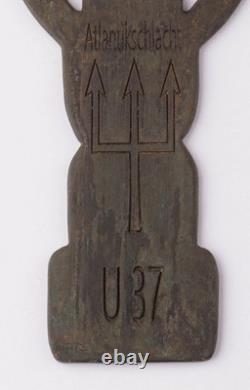 Ww2 German Kriegsmarine U-37 Trident Bottle Opener 1939/1941 Atlantik Schlacht
