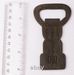 Ww2 German Kriegsmarine U-37 Trident Bottle Opener 1939/1941 Atlantik Schlacht