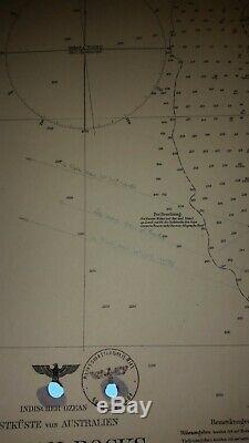Ww2 German Kriegsmarine U Boot Seekarte Nautical charts Australia West Coast