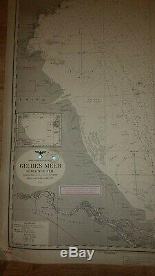 Ww2 German Kriegsmarine U Boot Seekarte Nautical charts Yellow Sea Gelbes Meer