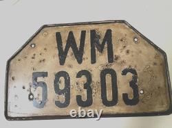 Ww2 German Kriegsmarine Vehicle Licence Plate. Orig
