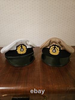 Ww2 German Kriegsmarine Visor Cap White And Tan Size 57cm Repro