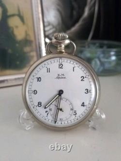 Ww2 German Navy U-boat Battleship Crew Pocket Watch Km Alpina Wehrmacht