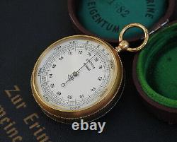 Ww2 Rare German Kriegsmarine Pocket Barometer Lufft M1882 W Case