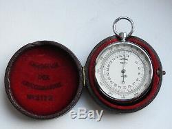 Ww2 Rare German Kriegsmarine Pocket Barometer Lufft W Case Marked