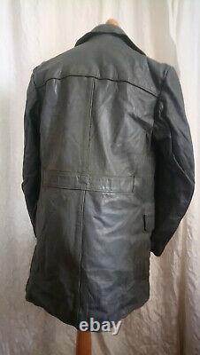 Ww2 german kriegsmarine grey leather coat jacket kreigsmarine rare