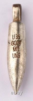 Wwi German Kriegsmarine U-35 Gott Mit Uns Bullet Pendant Drgm Marked