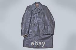 Wwii German Kriegsmarine Gray Leather Overcoat