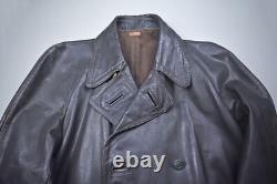 Wwii German Kriegsmarine Gray Leather Overcoat