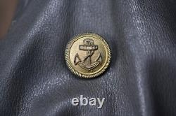 Wwii German Kriegsmarine Gray Leather Overcoat