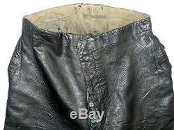 Wwii German Navy U-boat Kriegsmarine Leather Trousers / Original & Scarce
